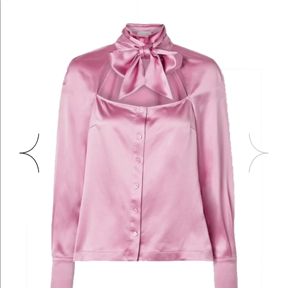 Fleur du Mal pink silk blouse, size 4 - Picture 2 of 11